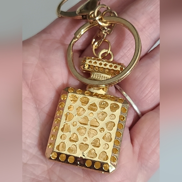 Perfume crystal pink Keychain purse charm bag rhinestones bling NEW necklace cha - Picture 5 of 5